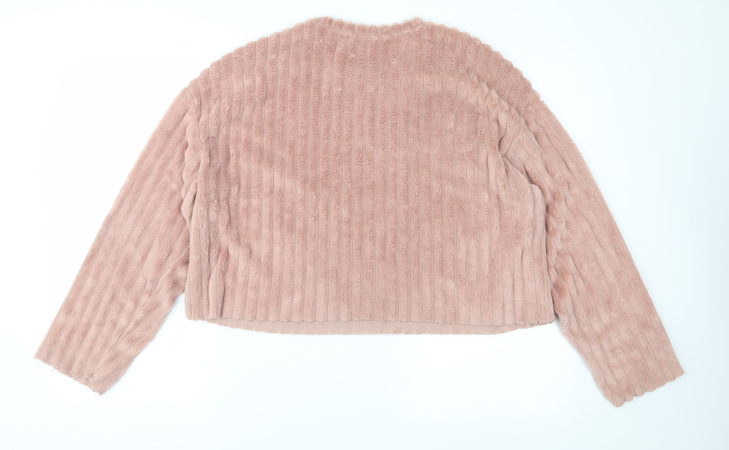 Zara Womens Pink  Fleece Pullover Sweatshirt Size M