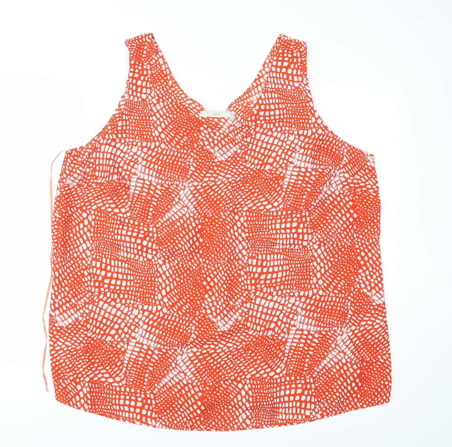 George Womens Red Animal Print  Basic Blouse Size 20