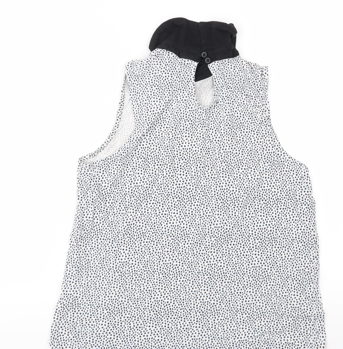 New Look Womens Blue Polka Dot Jersey Basic Blouse Size 12