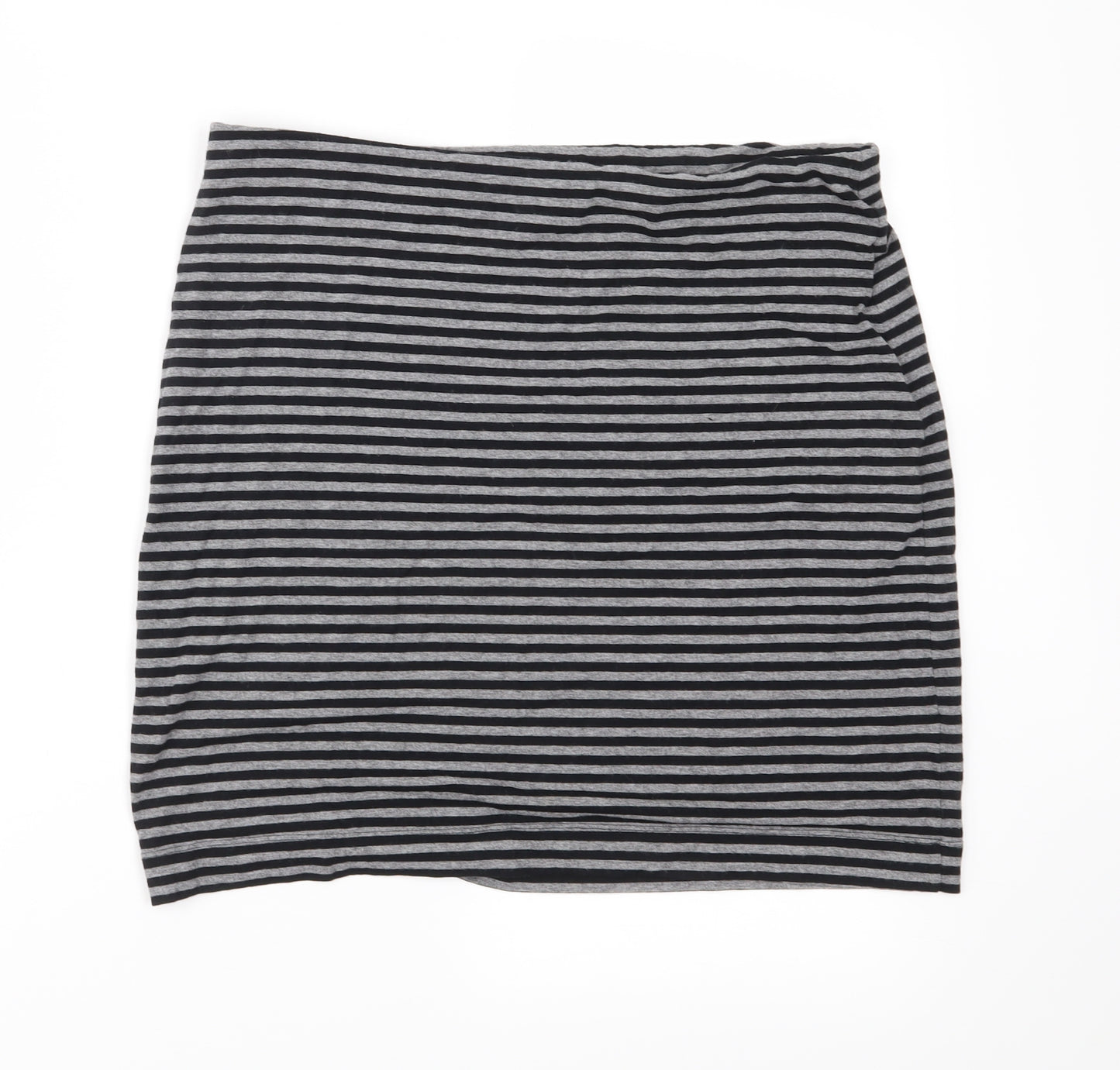 Marks and Spencer Womens Black Striped Jersey Straight & Pencil Skirt Size 16