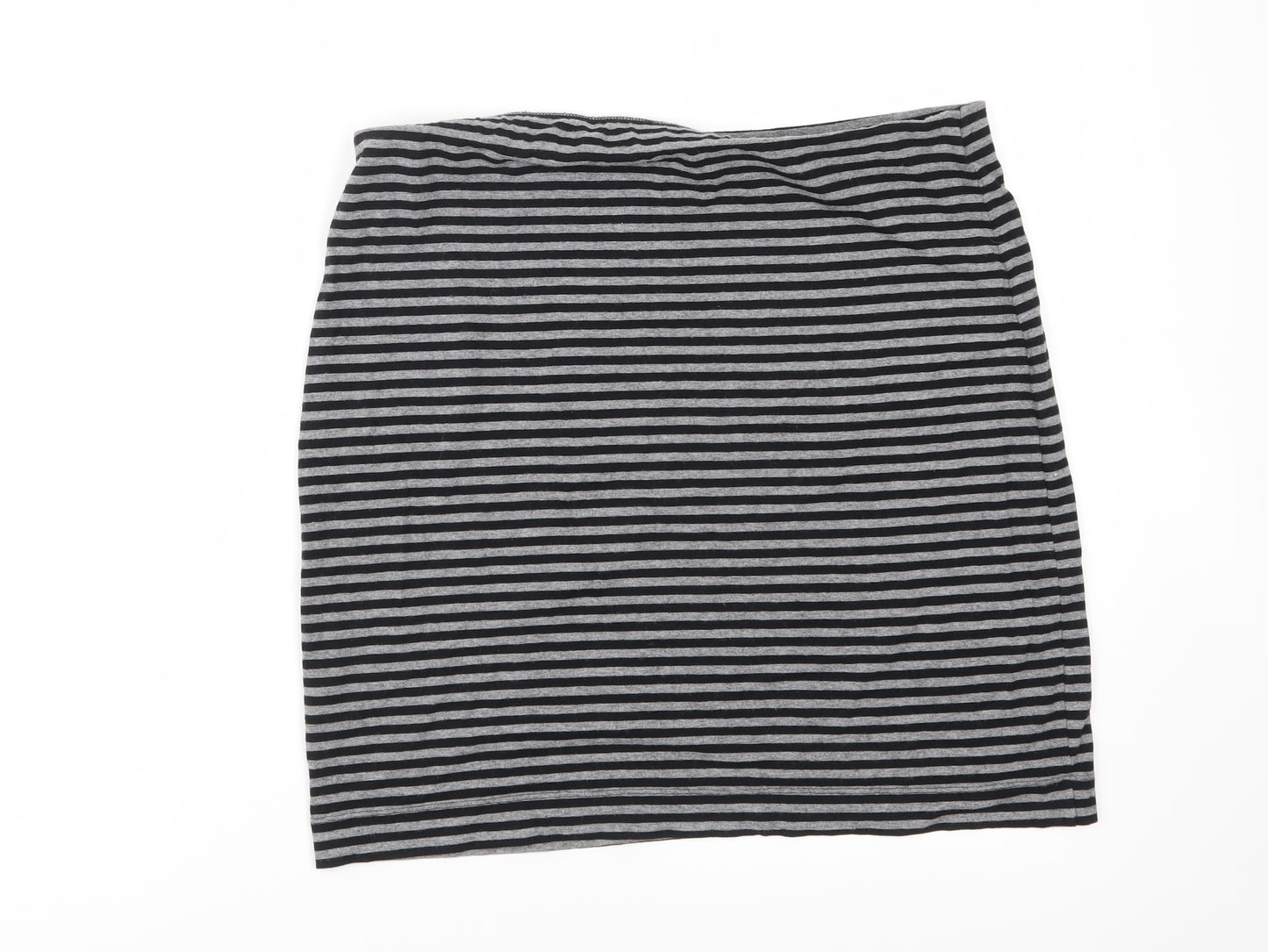 Marks and Spencer Womens Black Striped Jersey Straight & Pencil Skirt Size 16