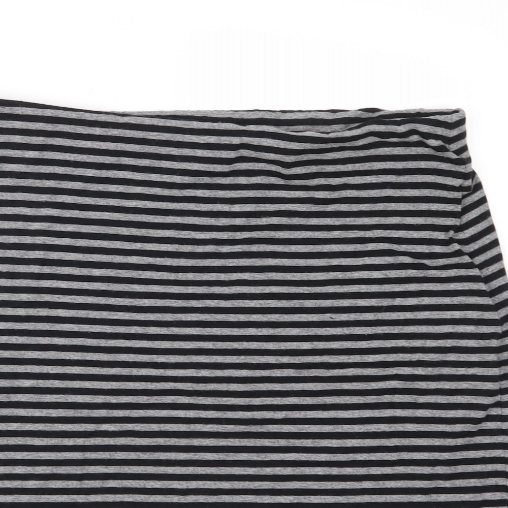 Marks and Spencer Womens Black Striped Jersey Straight & Pencil Skirt Size 16