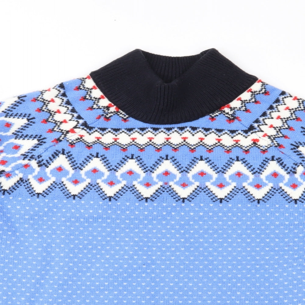 ASOS Womens Blue Fair Isle Knit Pullover Jumper Size 12