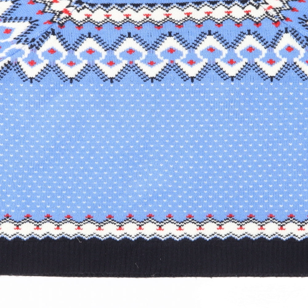 ASOS Womens Blue Fair Isle Knit Pullover Jumper Size 12