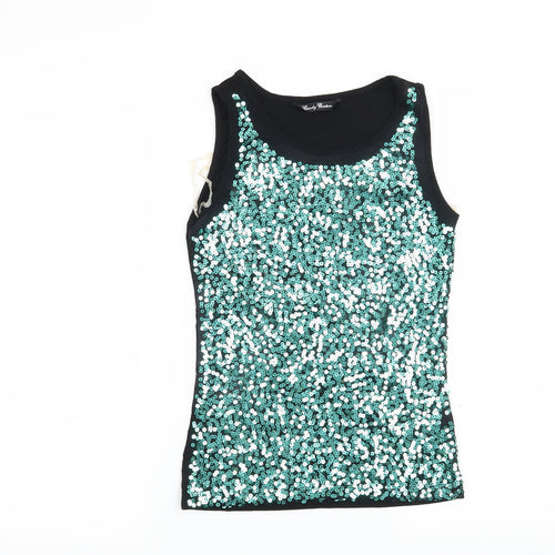 Candy Couture Girls Green   Basic T-Shirt Size 12-13 Years