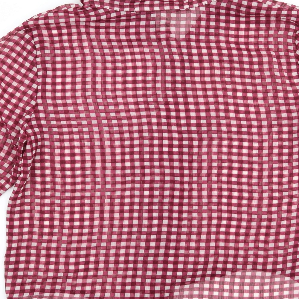 Preworn Womens Purple Check  Basic Blouse Size S