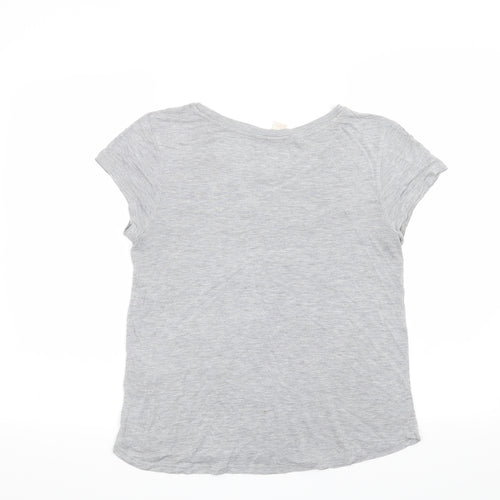 H&M Womens Grey Floral  Basic T-Shirt Size M