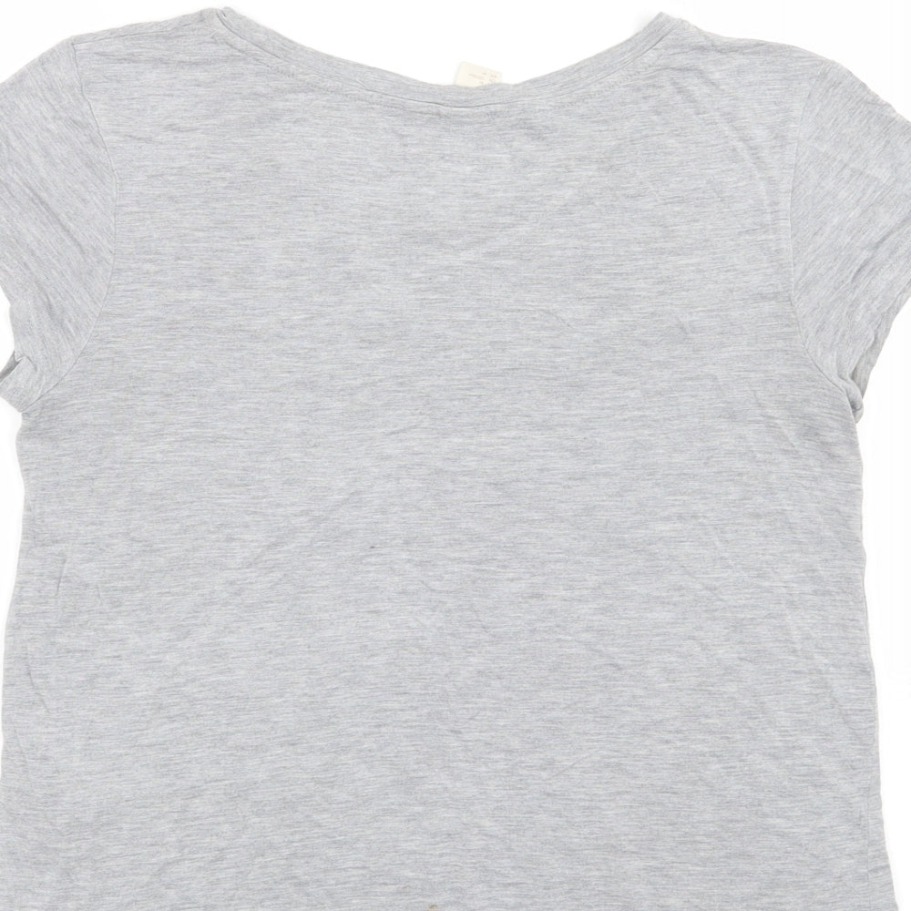 H&M Womens Grey Floral  Basic T-Shirt Size M