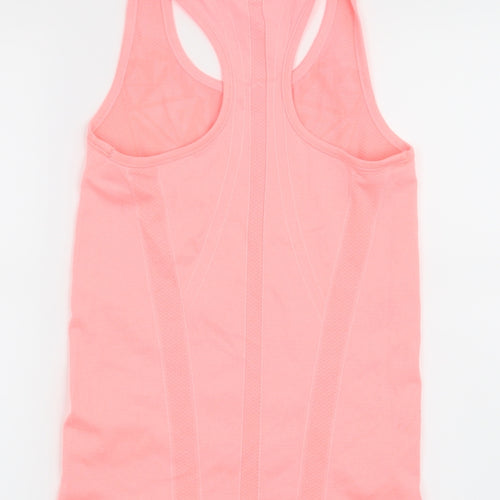 Workout Womens Pink Geometric  Basic T-Shirt Size 10