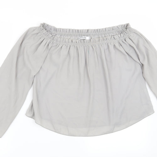 Preworn Womens Grey   Basic Blouse Size 10
