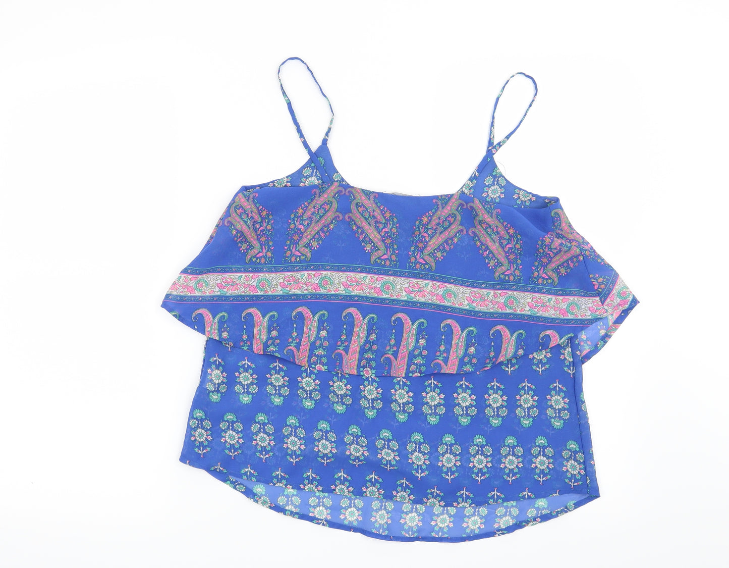 Atmosphere Womens Blue Floral  Basic Blouse Size 8