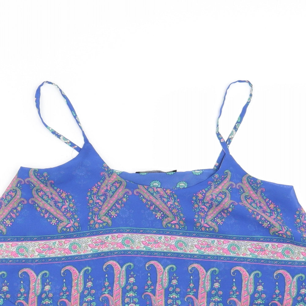 Atmosphere Womens Blue Floral  Basic Blouse Size 8