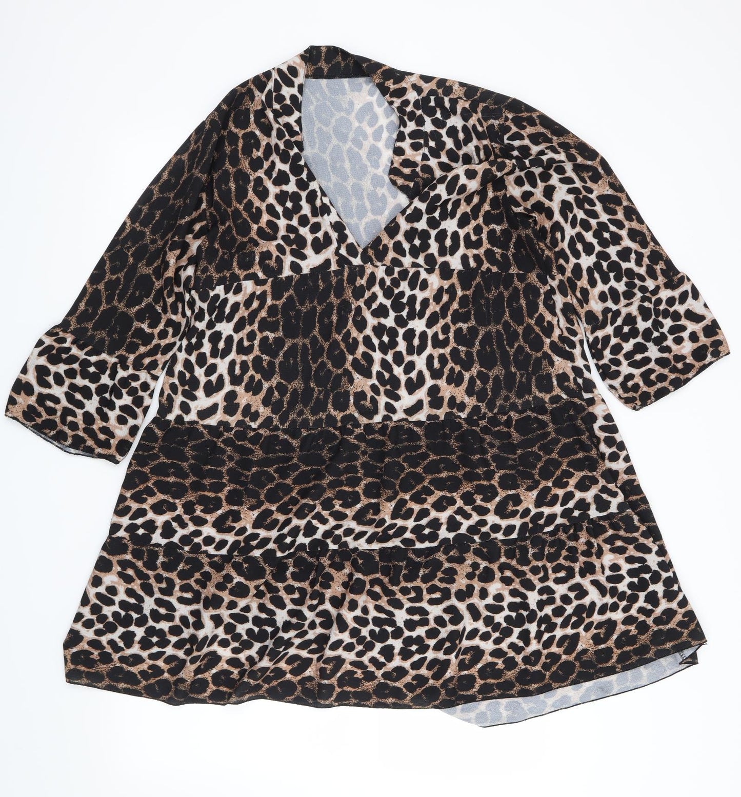 Preworn Womens Brown Animal Print  Trapeze & Swing  Size 16