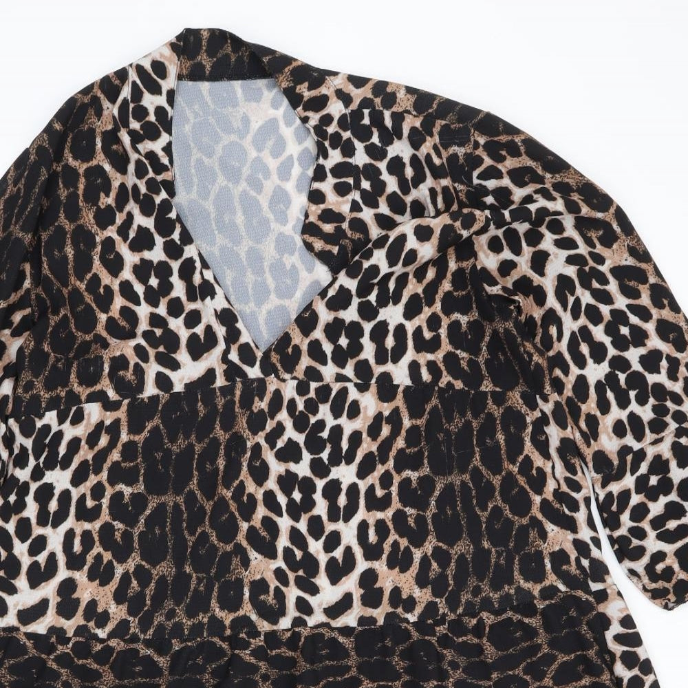 Preworn Womens Brown Animal Print  Trapeze & Swing  Size 16
