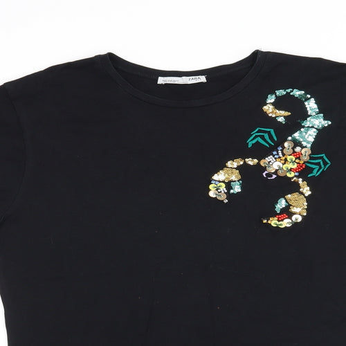 Zara Womens Black   Basic T-Shirt Size M  - Lobster