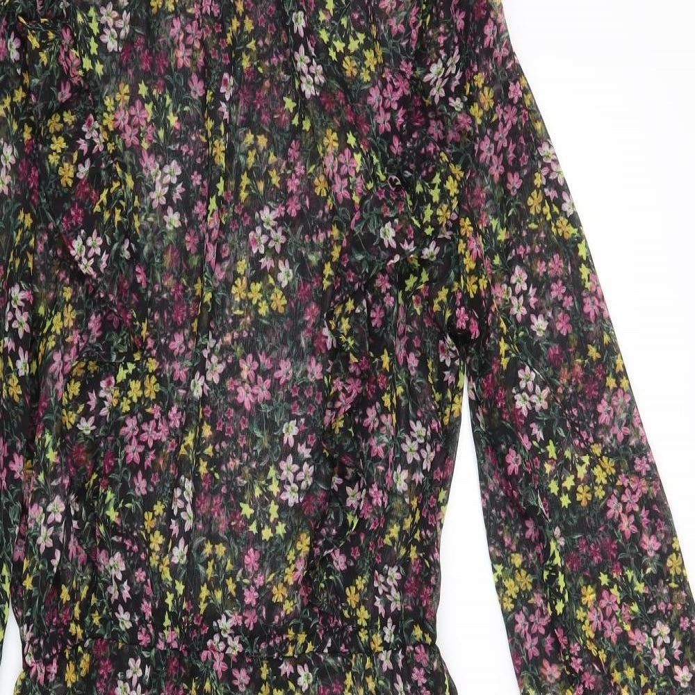 F&F Womens Black Floral  Trapeze & Swing  Size 8