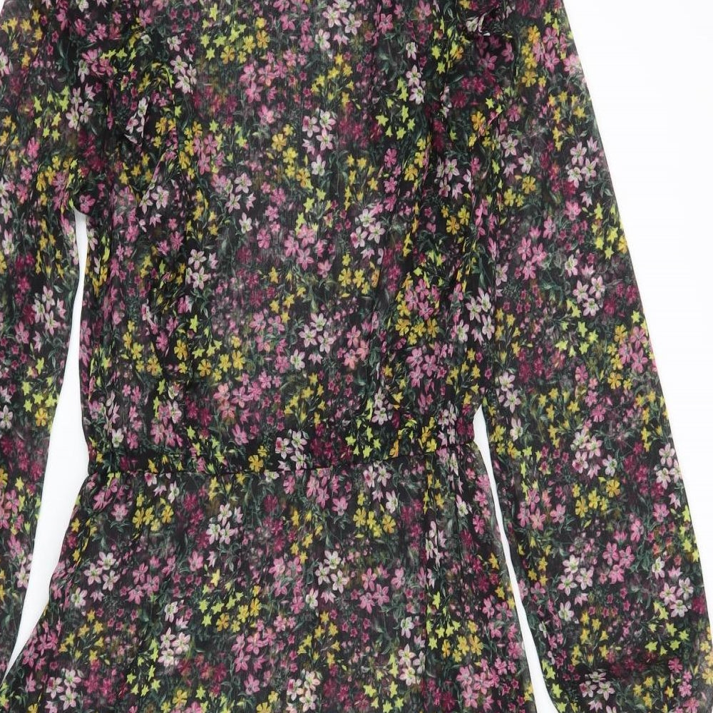F&F Womens Black Floral  Trapeze & Swing  Size 8