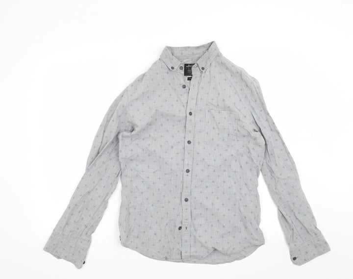Burton Mens Grey Geometric   Button-Up Size S