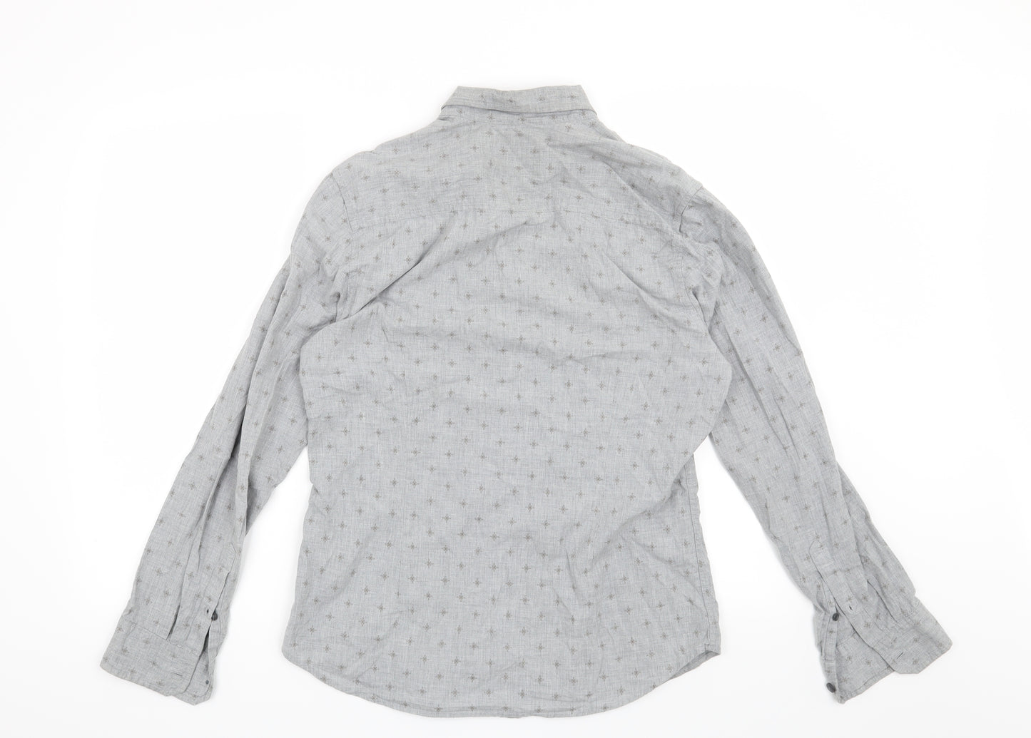 Burton Mens Grey Geometric   Button-Up Size S