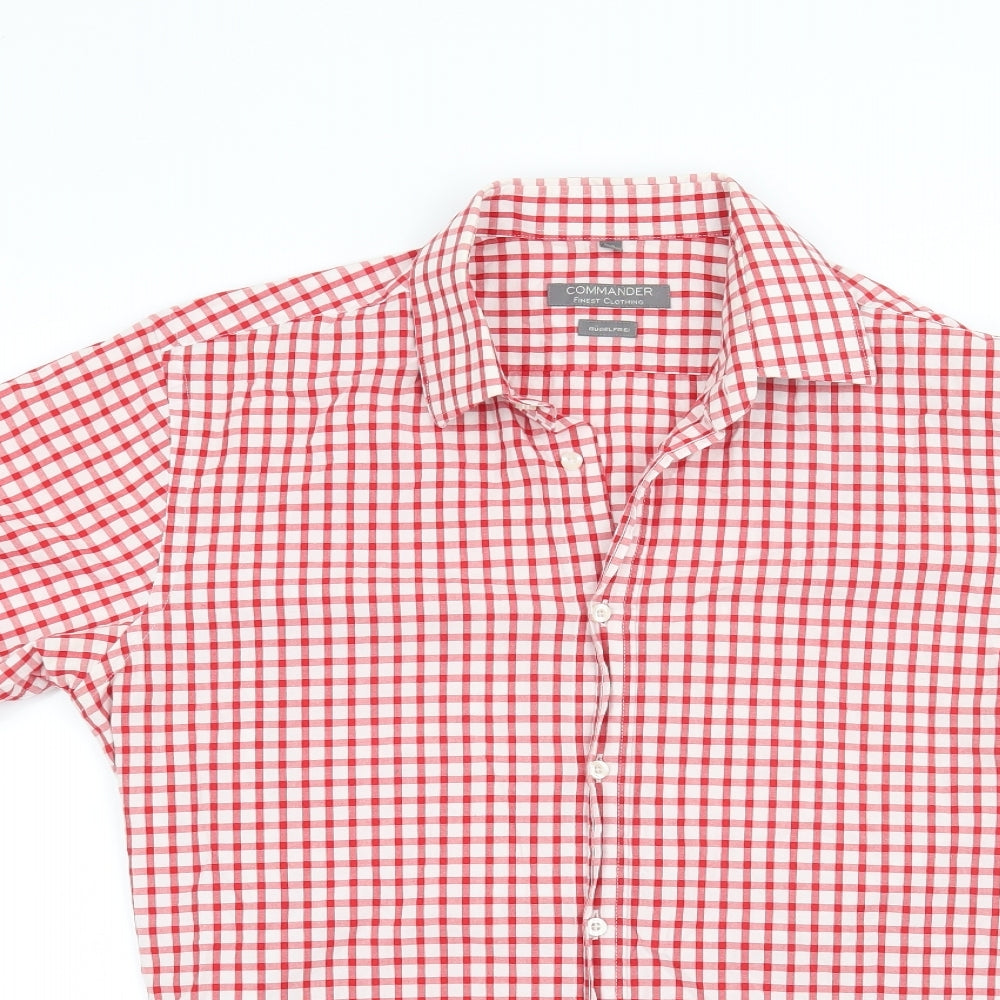 Preworn Mens Red Check   Button-Up Size M