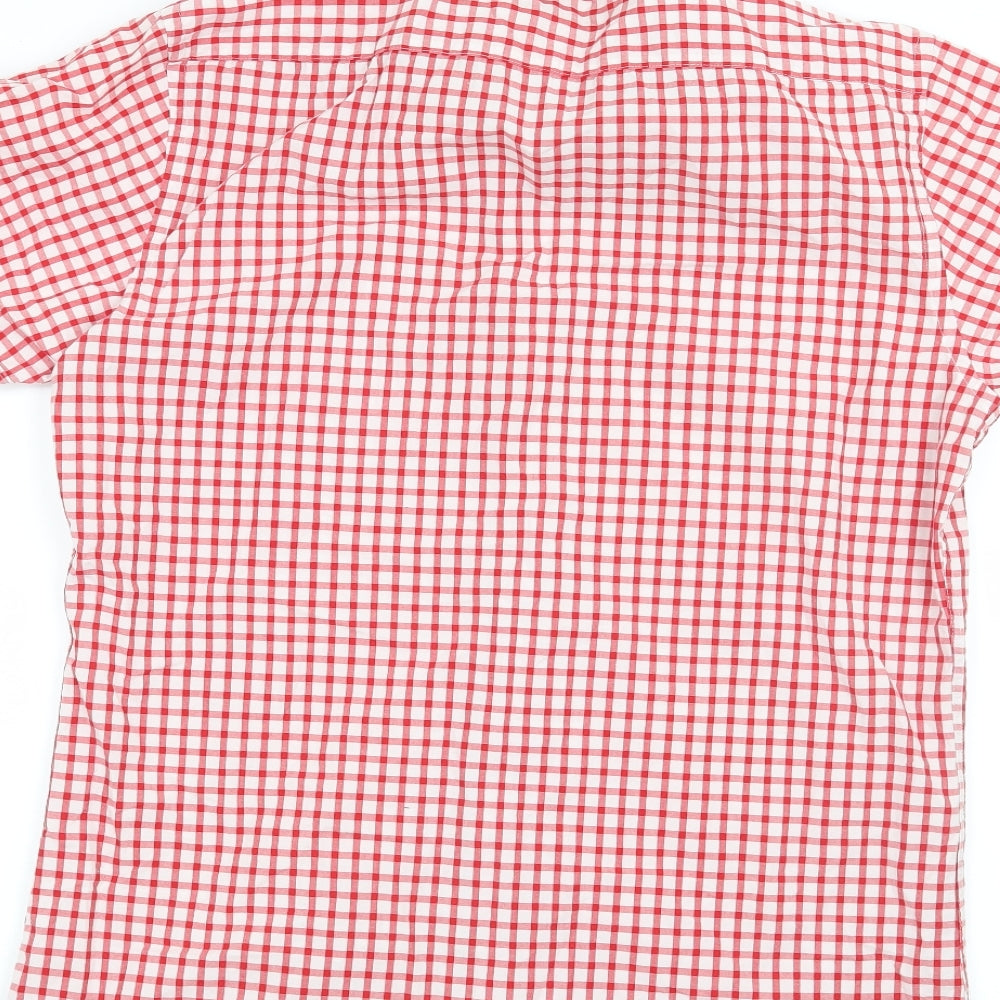 Preworn Mens Red Check   Button-Up Size M