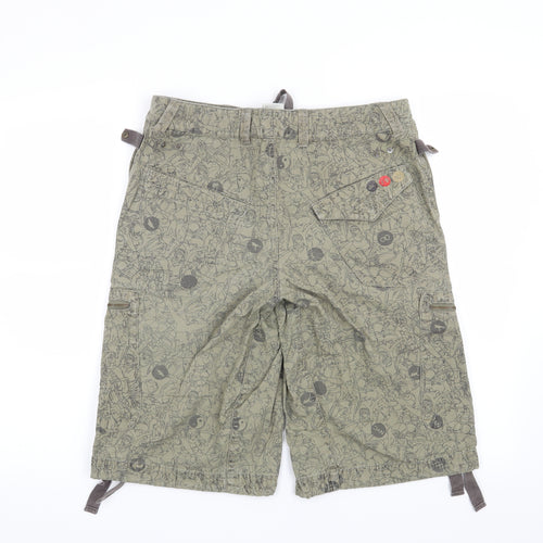 Nike Mens Green Geometric  Cargo Shorts Size S
