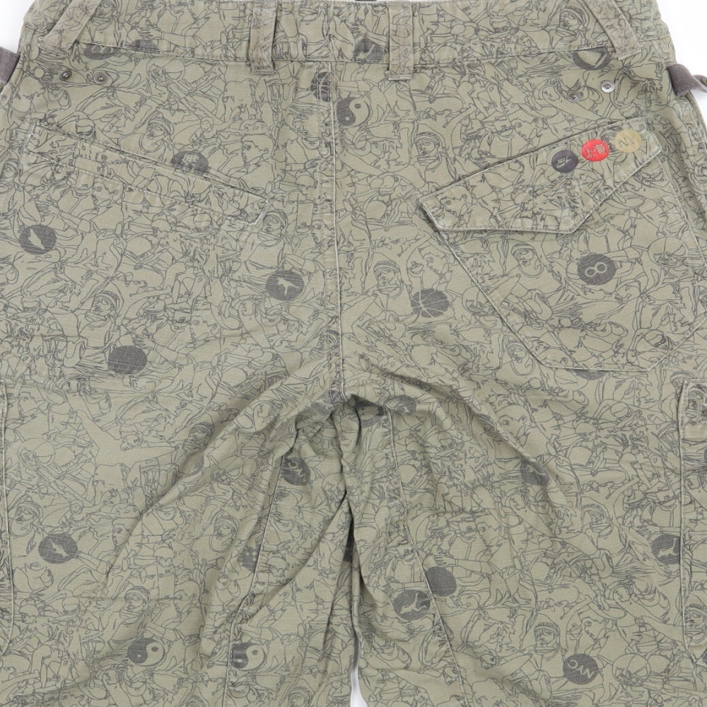 Nike Mens Green Geometric  Cargo Shorts Size S