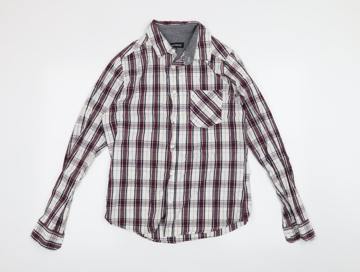 Preworn Mens White Check   Button-Up Size XS