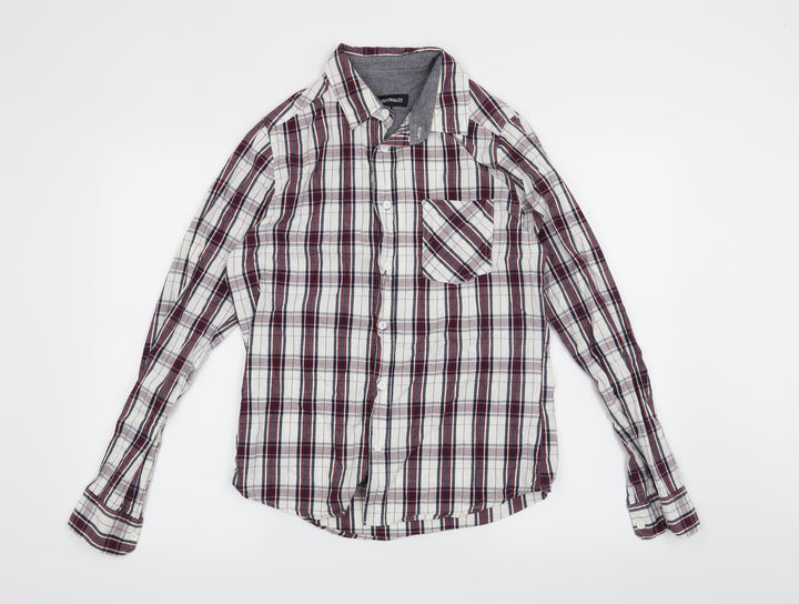 Preworn Mens White Check   Button-Up Size XS
