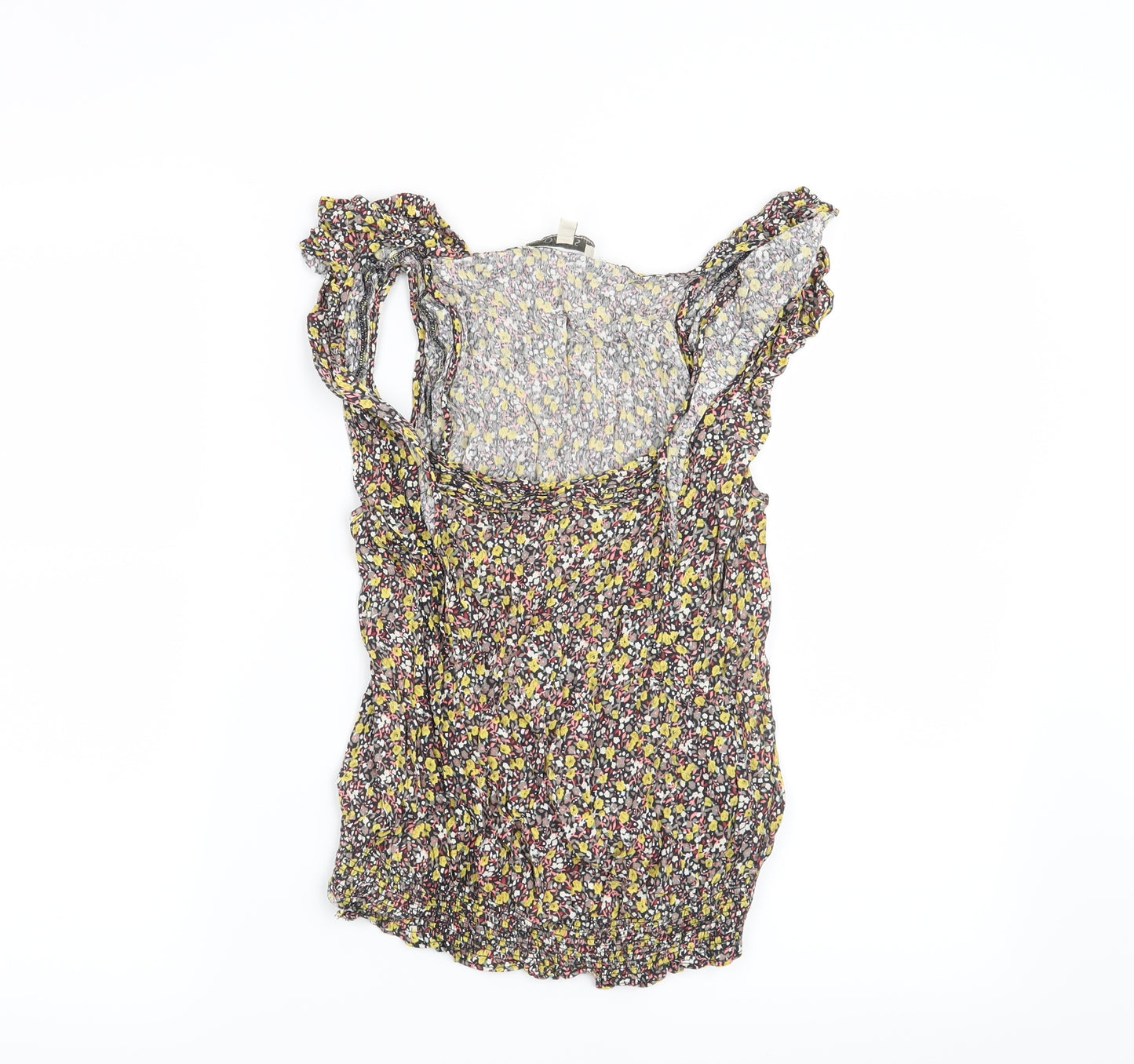 Oasis Womens Yellow Floral  Basic Blouse Size 12