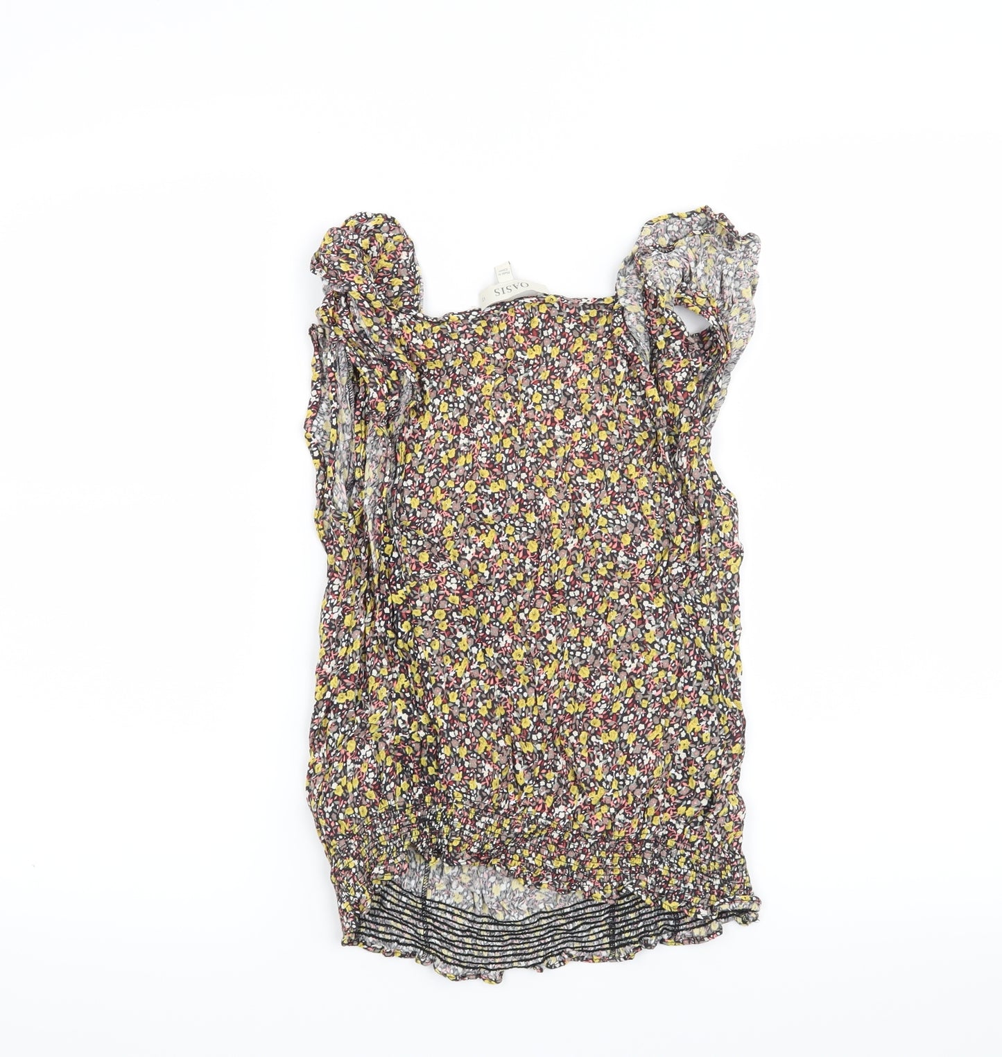 Oasis Womens Yellow Floral  Basic Blouse Size 12