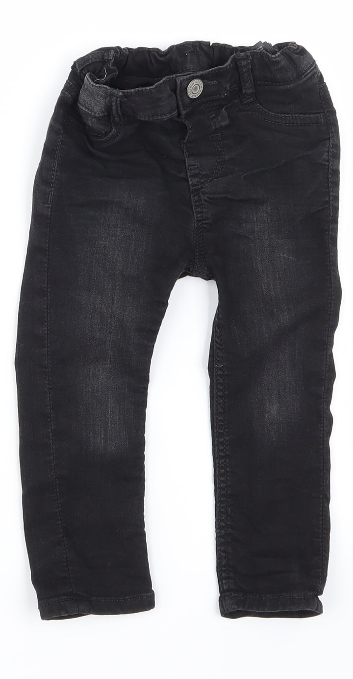 H&M  Girls Black   Cargo Jeans Size 12-18 Months