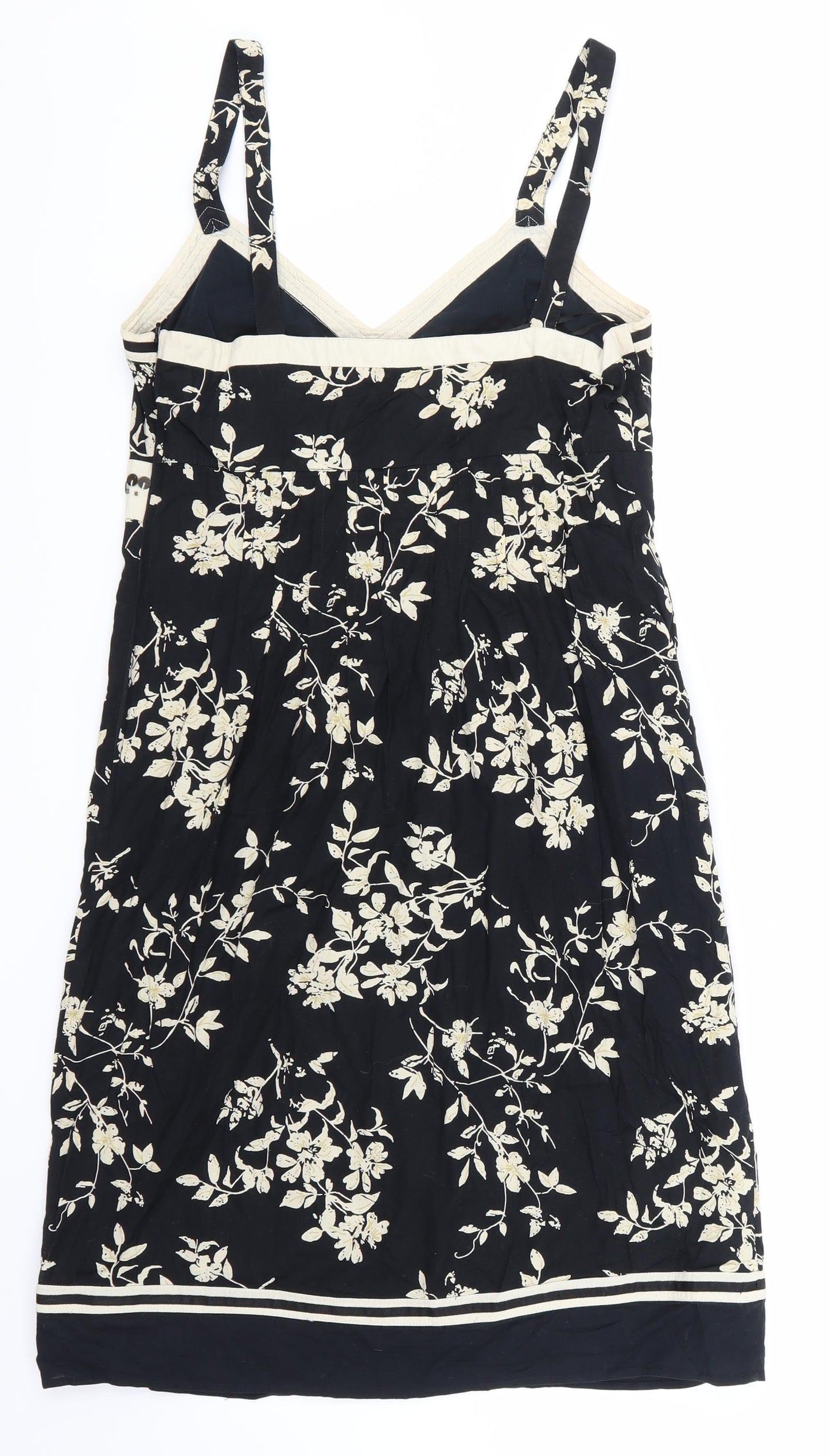 NEXT Womens Black Floral  Skater Dress  Size 12