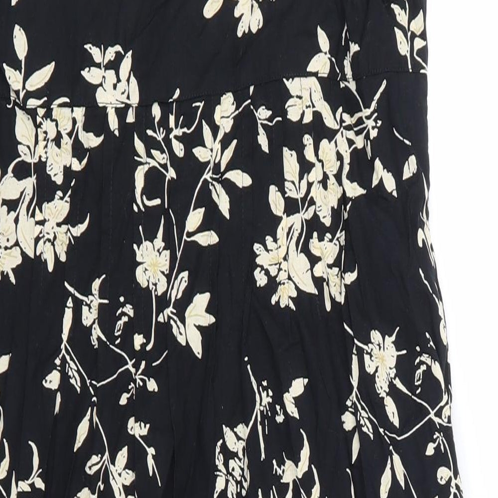 NEXT Womens Black Floral  Skater Dress  Size 12