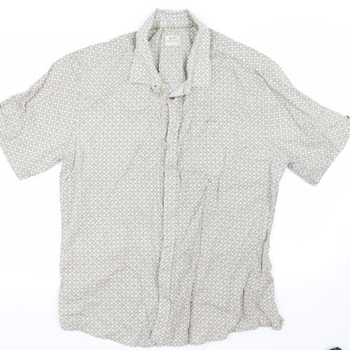 ACW85 Mens Beige Check   Button-Up Size XL