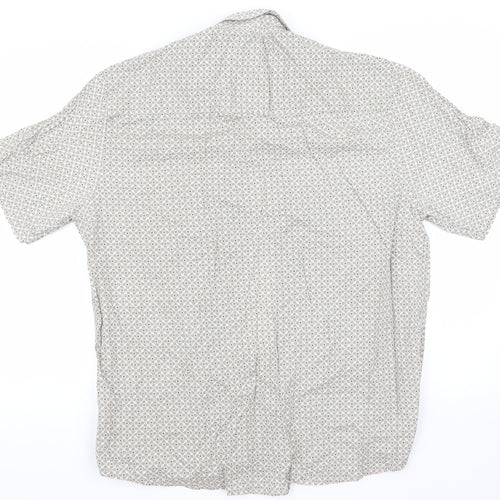 ACW85 Mens Beige Check   Button-Up Size XL