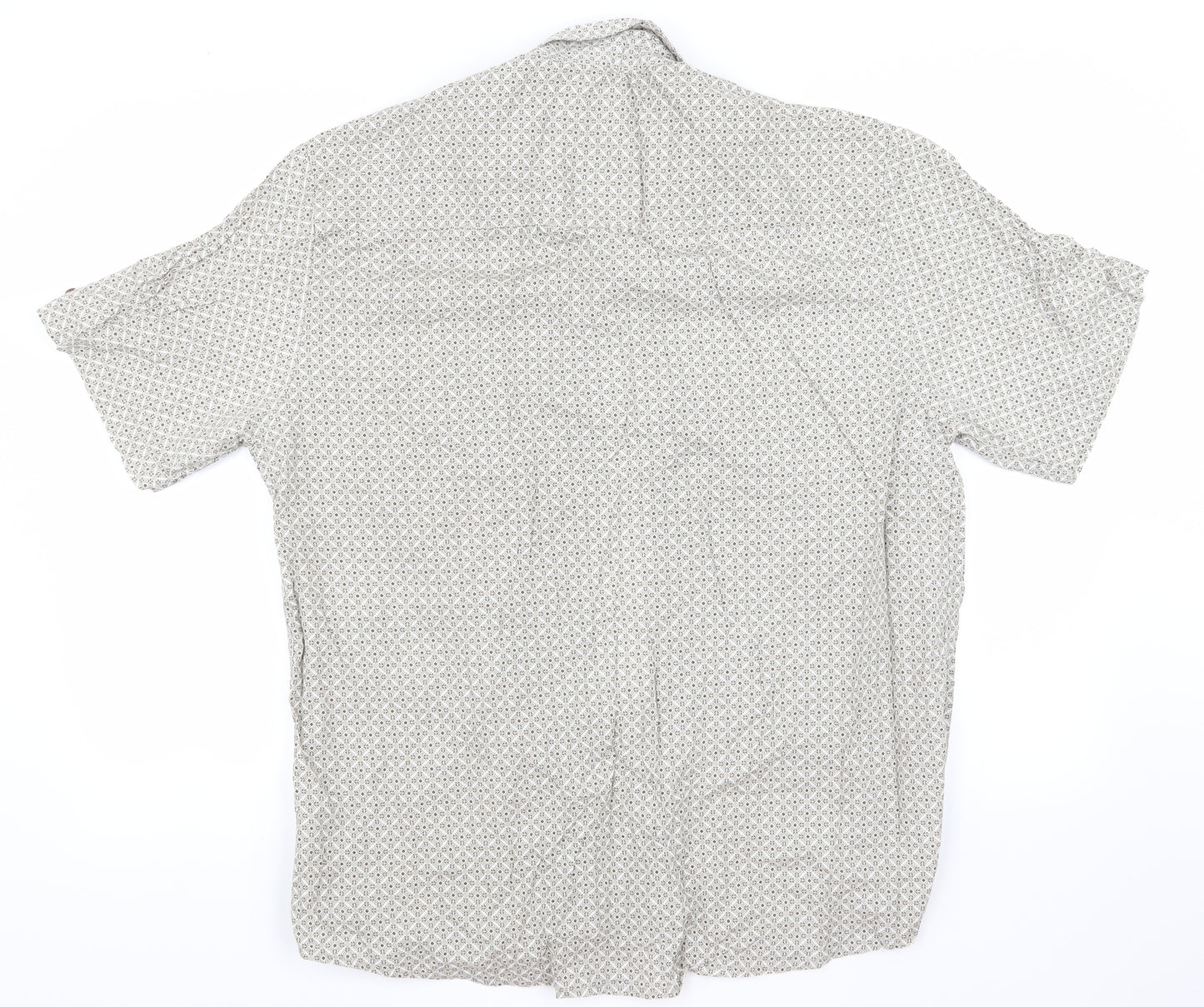 ACW85 Mens Beige Check   Button-Up Size XL