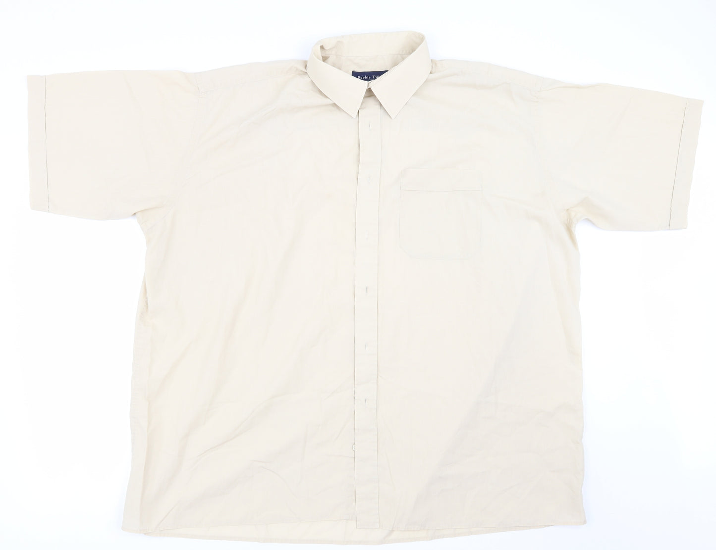 Double TWO Mens Beige    Button-Up Size XL
