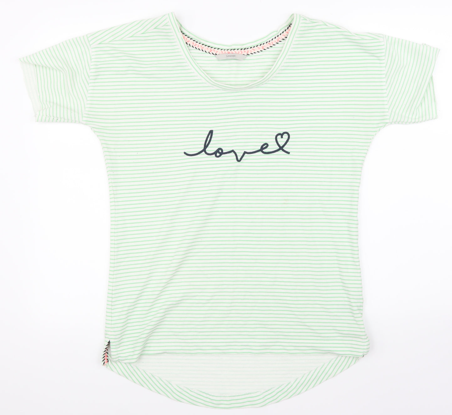 George  Womens Green Striped  Top Pyjama Top Size 12