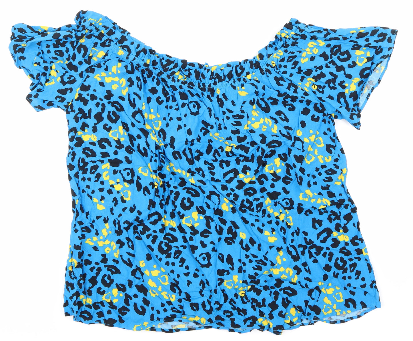 Papaya Womens Blue Animal Print  Basic T-Shirt Size 18