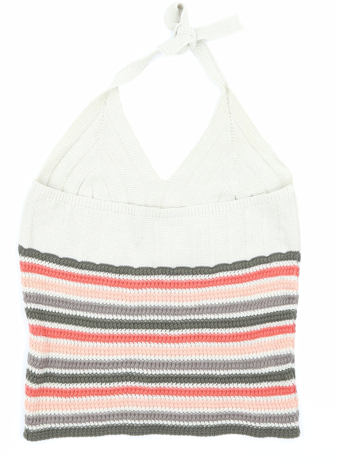 George  Womens Beige Striped Knit Basic Tank Size 12