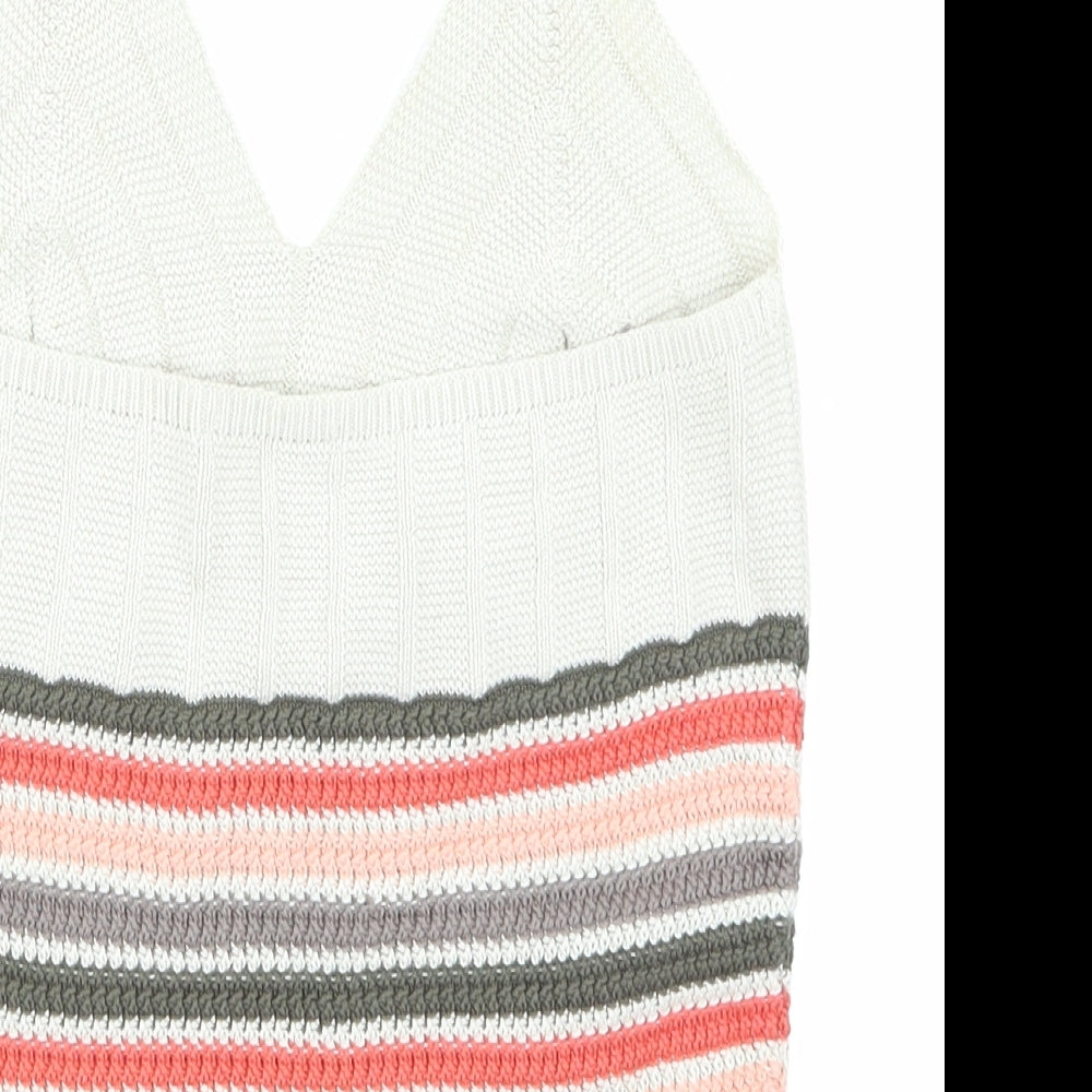 George  Womens Beige Striped Knit Basic Tank Size 12