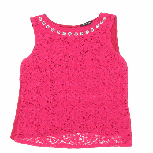 Dorothy Perkins Womens Pink  Lace Basic T-Shirt Size 18
