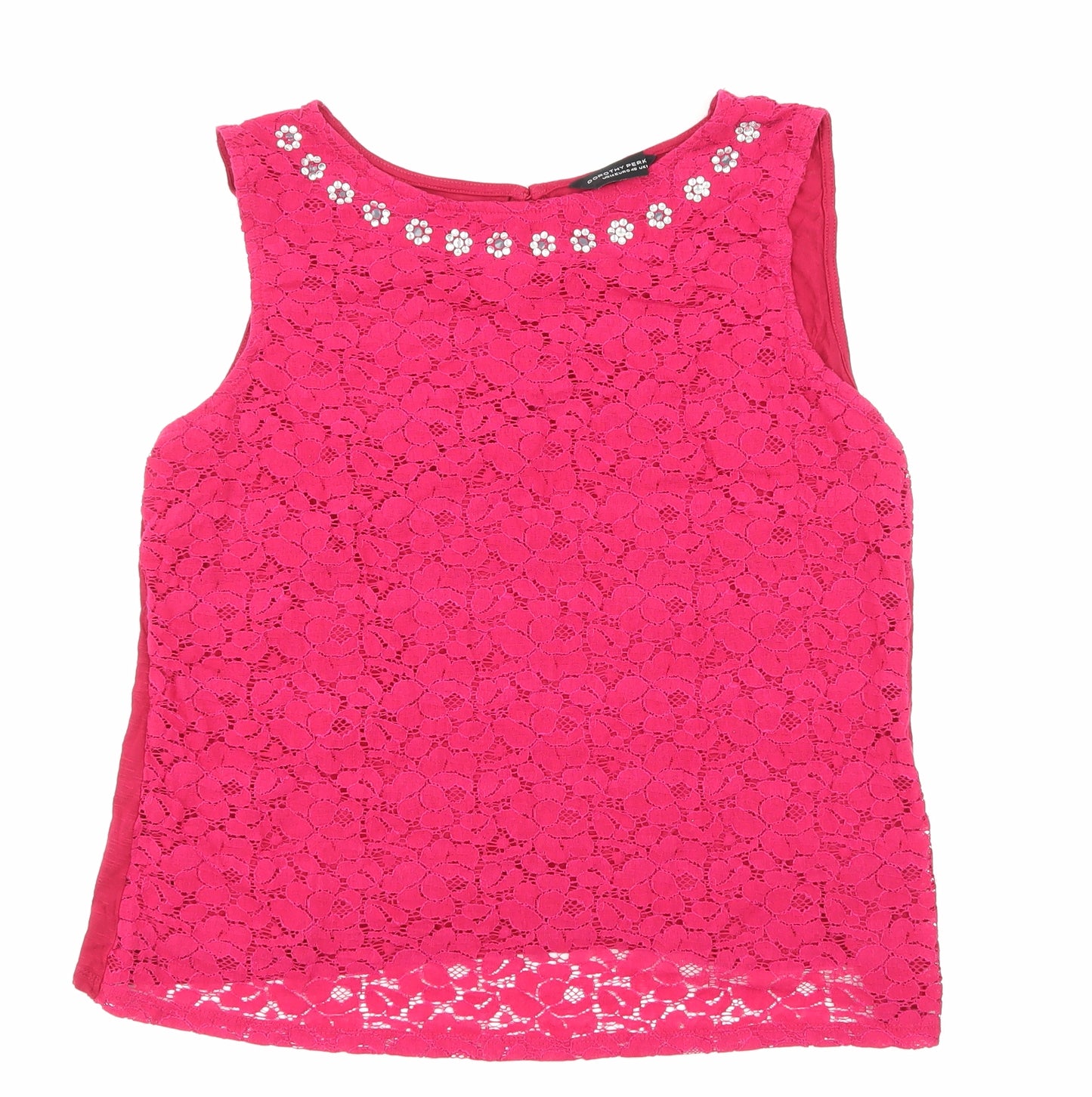 Dorothy Perkins Womens Pink  Lace Basic T-Shirt Size 18