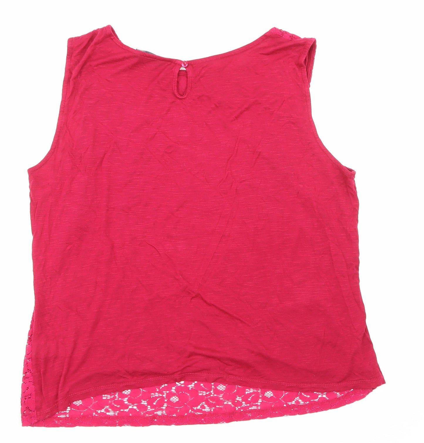 Dorothy Perkins Womens Pink  Lace Basic T-Shirt Size 18