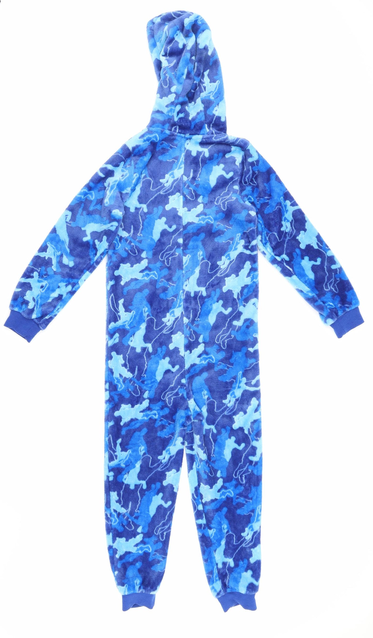 Fortnite Boys Blue Camouflage   One Piece Size XS