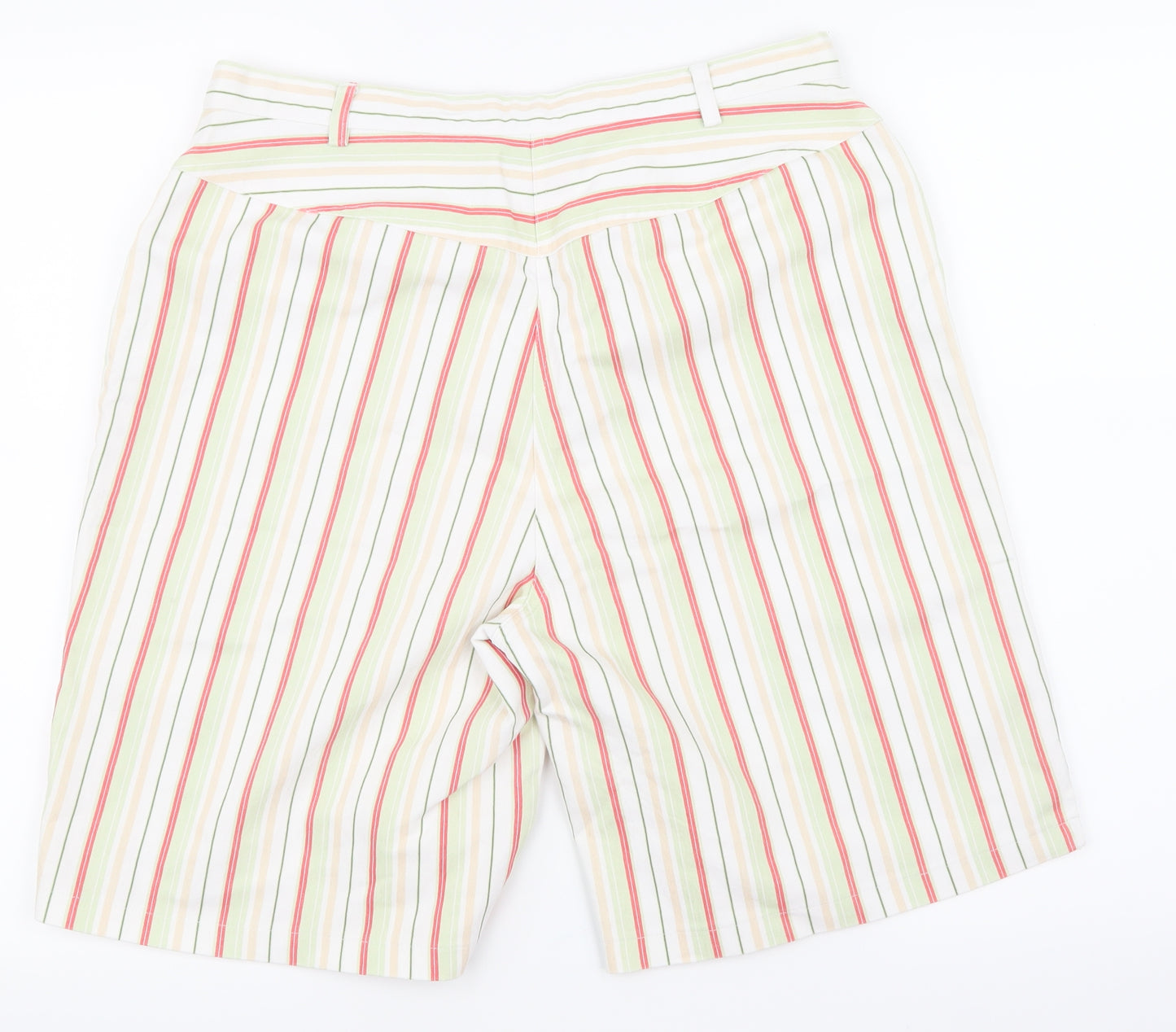 Alice Collins Womens White Striped  Boyfriend Shorts Size 14