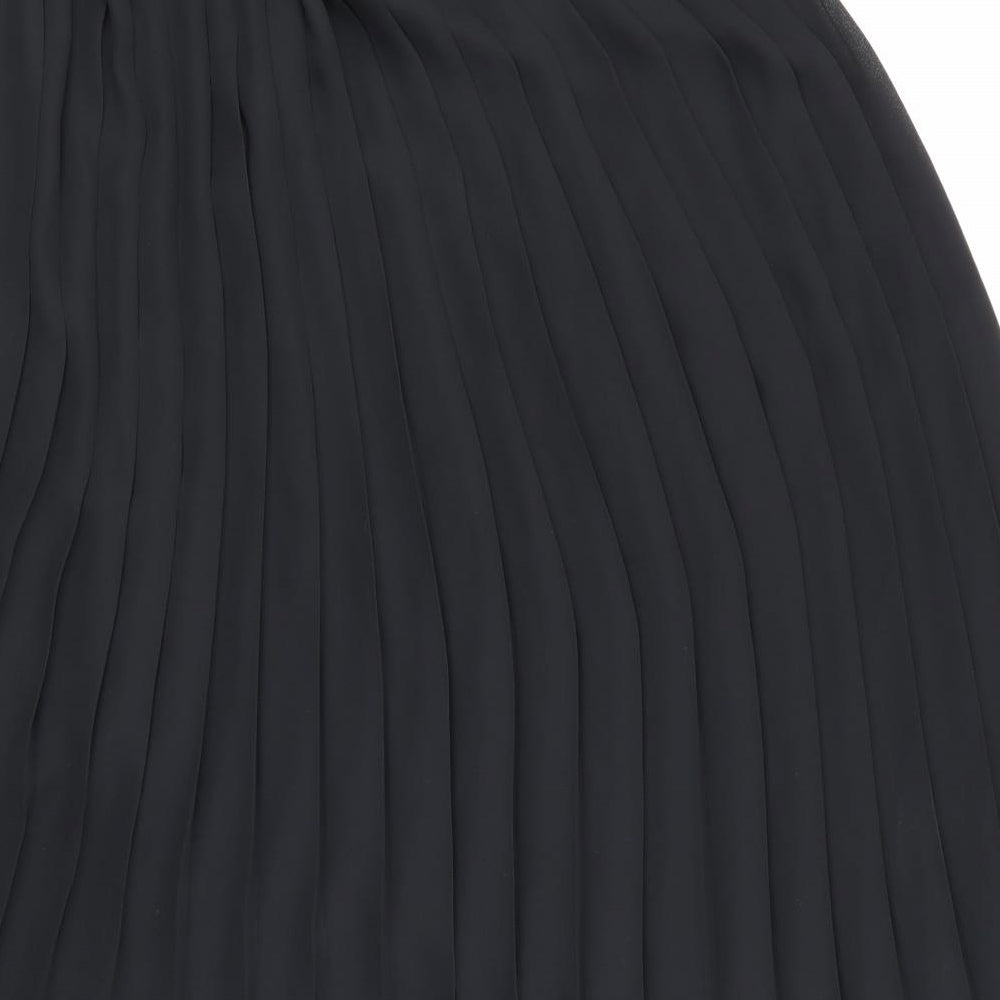 Etam Womens Black  Mesh Pleated Skirt Size 18