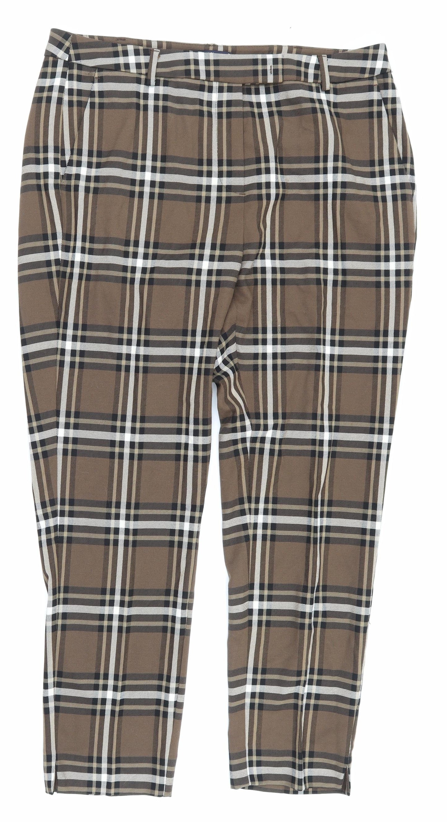 the mia Womens Brown Check  Trousers  Size 14