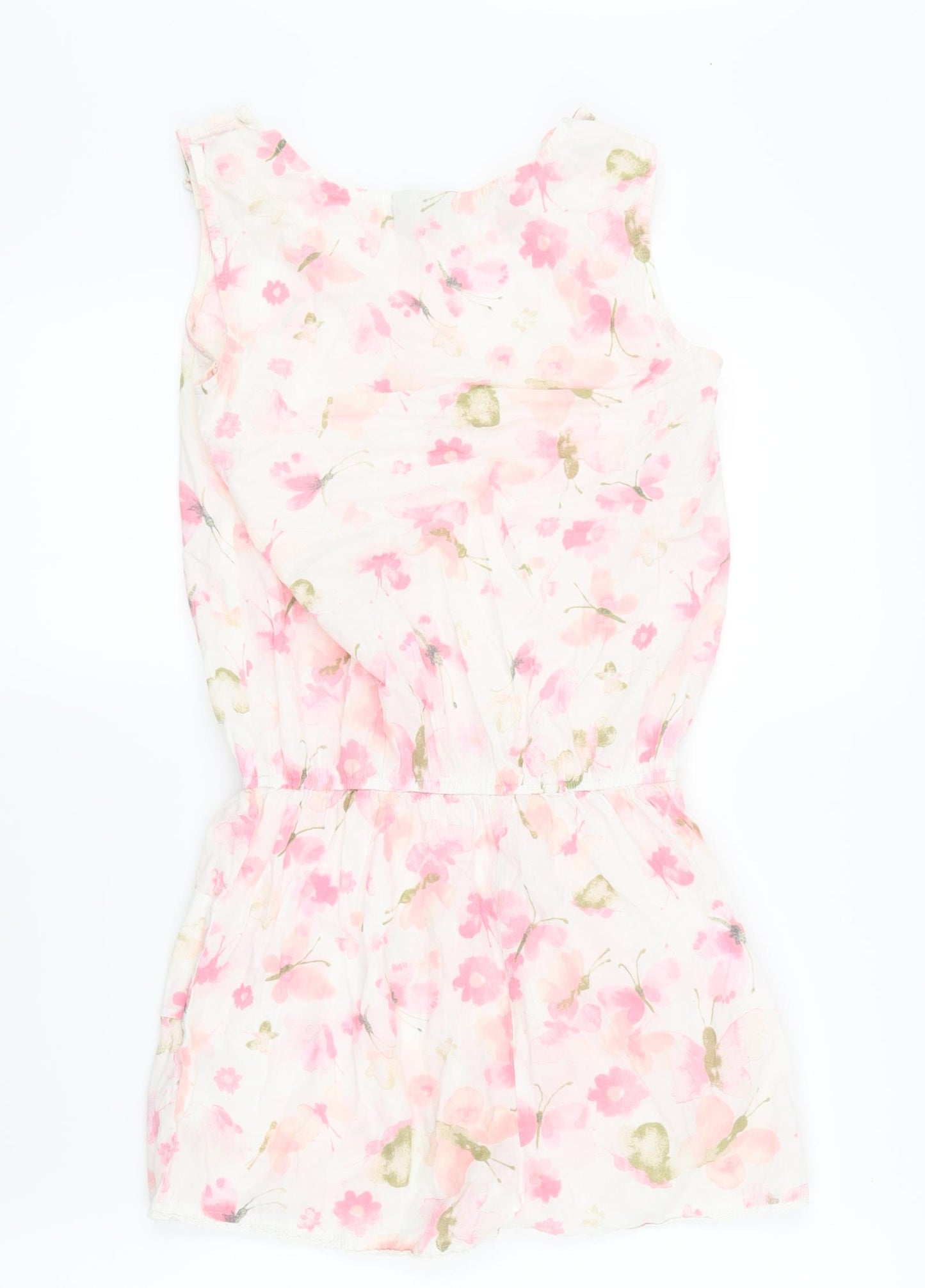 NEXT Girls Pink Floral  Playsuit One-Piece Size 10 Years